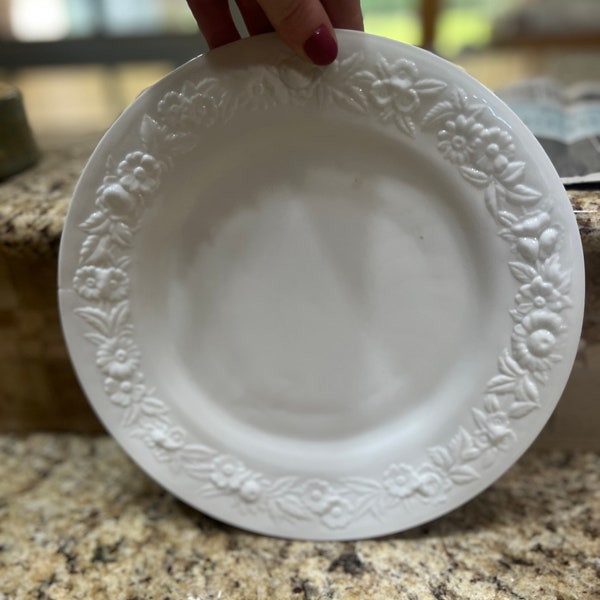 Vitrock white dinner plate depression glass