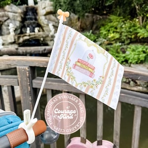The Original Stroller Flag with Clip | LIMITED EDITION Princess Collection | Park Accessory | Theme Park Trip | Stroller Tag| Belle-Inspired