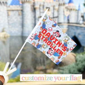 Personalized Mario Mouse Stroller Flag | Theme Park Spotter Tag (5"x8")