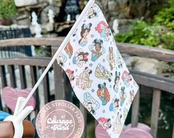 The Original Stroller Flag with Clip | Princess Ears | Park Accessory | Theme Park Trip | Stroller Tag | Theme Park