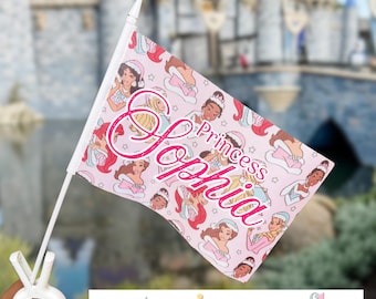 Customizable Christmas Princess Stroller Flag | Water-Resistant Park Identifier (5"x8")