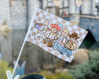 Toy Blocks Gang Stroller Flag | Theme Park Accessory, Family Vacation Must Have