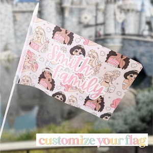 Original Stroller Flag w/ Clip | Princess Squad | Theme Park Accessory | Stroller Tag