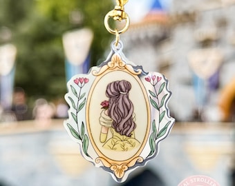 Acrylic Bag Charm Keychain | Belle  | Disney-Inspired | Clear Acrylic