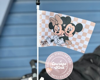 Stroller Identifier Flag with Clip | Easy Spot Stroller Tag for Theme Parks | Magical Mini Stroller Sign & Marker | OG Couple Goals