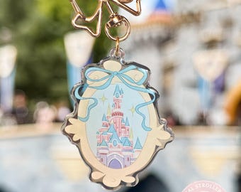 Acrylic Bag Charm Keychain | Princess Castle | Disney-Inspired | Clear Acrylic