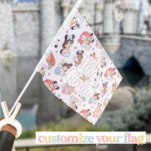 Bandera original para cochecito con clip / Orejas de princesa / Accesorio para parque temático / Etiqueta para cochecito