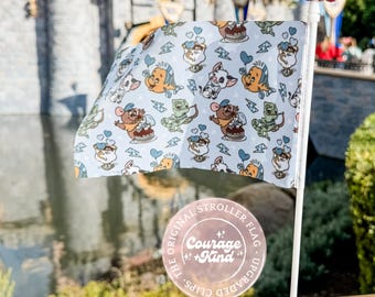Original Stroller Flag w/ Clip | Valentine Sidekicks | Theme Park Accessory | Stroller Tag