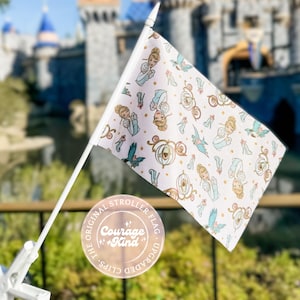 The Original Stroller Flag w/ Clip | Glass Princess | Theme Park Trip | Stroller Tag | Stroller | Mini Stroller Flag | Mini Stroller Flag
