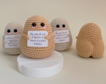 Schattig emotionele steun ingelegde aardappel cadeau/Big Butt positieve aardappel/Office decor/tafel decor/grappige verjaardag gag geschenken/haak speelgoed