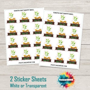 Jour de la Terre - Stickers Happy Mail - Correspondants - Poste aux lettres - Postcrossing