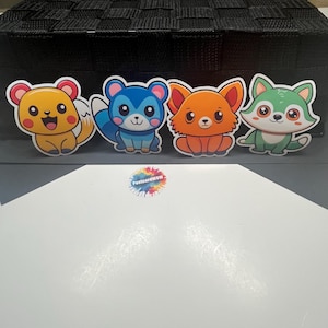 Animaux mignons - Sticker en vinyle - Ordinateur portable - Gourde - Étui pour téléphone - Cahiers