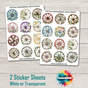 Ruedas de carro vintage - Juego de pegatinas - Correo feliz - Diario basura - Álbum de recortes - Amigo por correspondencia - Postcrossing