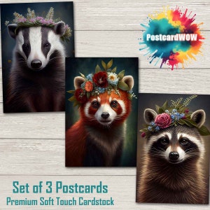 Masked Friends - Postcard Set - Penpals - Postcrossing - Swap - Art - Unique Design