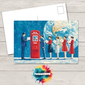 Día Mundial de la Postal 2025 - Postal individual - Día Mundial de la Postal - Amigos por correspondencia - Postcrossing - Intercambio - Arte - Diseño único