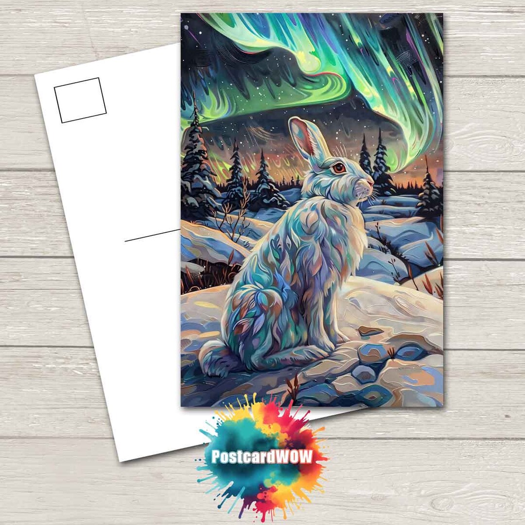 Arctic Animals Hare Postcard - Etsy