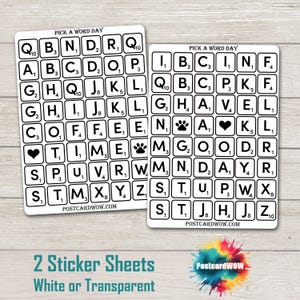 Dia de escolher uma palavra - Conjunto de adesivos - Correio feliz - Diário de lixo - Álbum de recortes - Amigo por correspondência - Postcrossing
