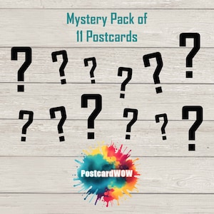 Lot mystère de 11 cartes postales - Correspondants - Postcrossing - Échanger - Art - Design unique - Paquet surprise