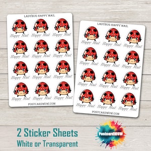 coccinelle - Stickers Happy Mail - Correspondants - Poste aux lettres - Postcrossing - Garden Bugs