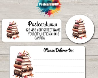 Autumn Books &quot; Return Address &quot;  Labels - Sheets of 30 Adhesive stickers - Penpals - Letter Writing - Cards - Friends