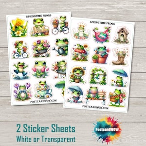 Sapos da Primavera - Conjunto de Adesivos - Correio Feliz - Diário de Junk - Álbum de Recortes - Amigo por Correspondência - Postcrossing