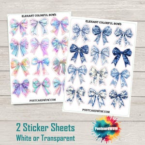 Elegantes Buntes Schleifchen - Sticker Set - Happy Mail - Junk Journal - Scrap Buch - Penpal - Postcrossing