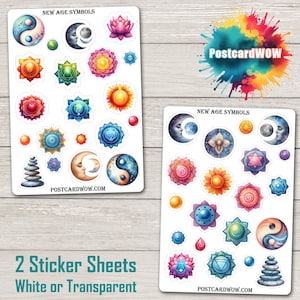 Símbolos de la Nueva Era - Set de pegatinas - Correo feliz - Diario basura - Álbum de recortes - Amigo por correspondencia - Postcrossing