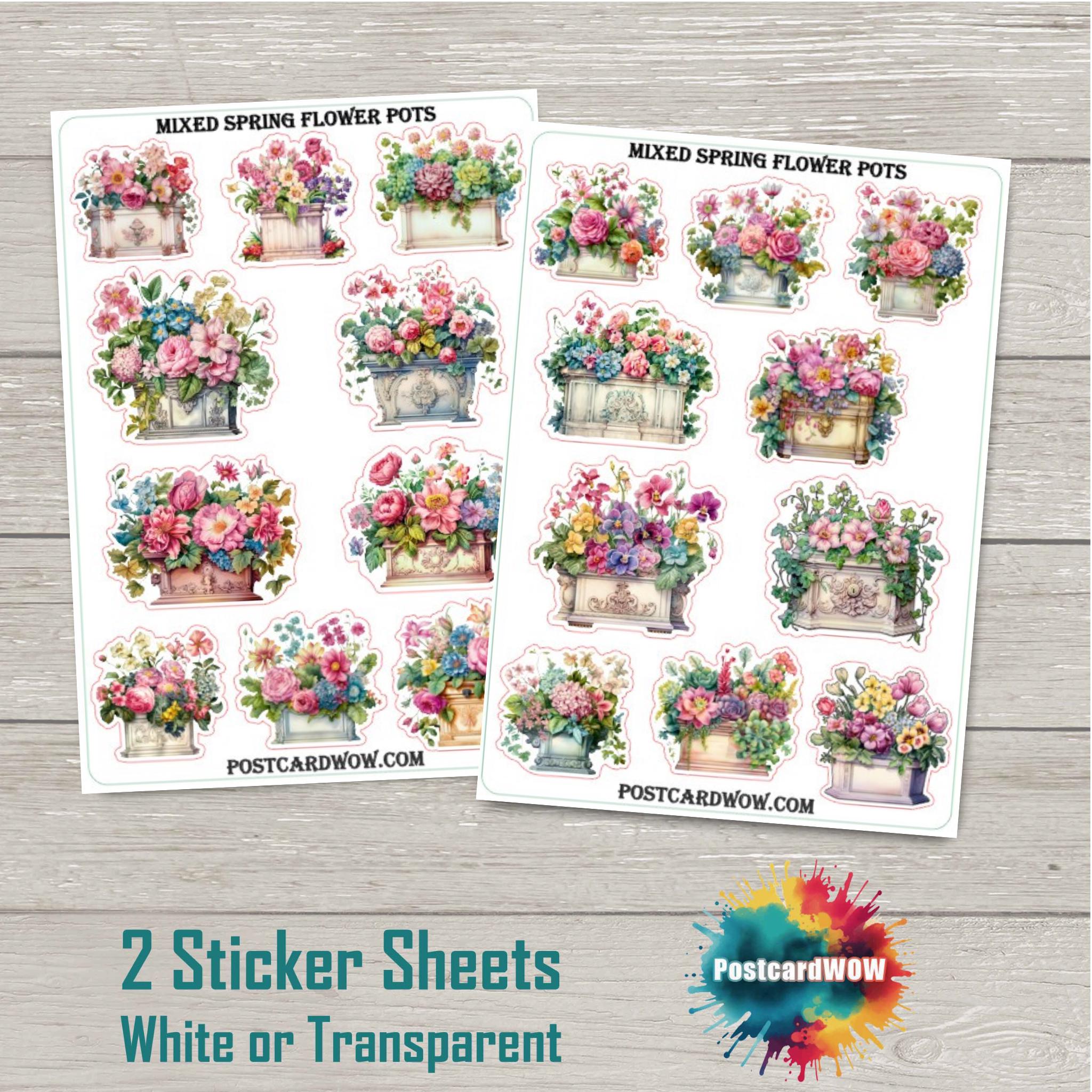Mixed Spring Flower Posts - Sticker Set - Happy Mail - Junk Journal ...