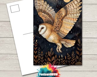 Night Forest Owl  Postcard
