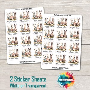 Alpaga - Stickers Happy Mail - Correspondants - Poste aux lettres - Postcrossing