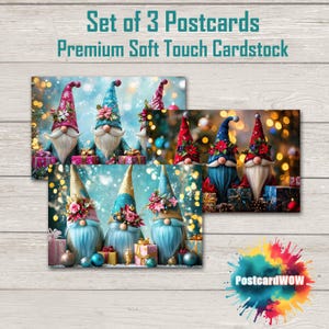 Nains de Noël - Set de cartes postales - Correspondants - Postcrossing - Echange - Art - Design unique