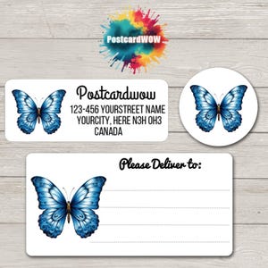 Steampunkvlinder 'retouradres'-etiketten - vellen van 30 zelfklevende stickers - penvrienden - brieven schrijven - kaarten - vrienden