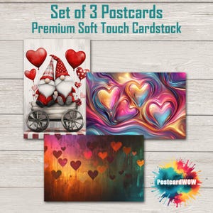 Happy Valentines Day - Postcard Set - Penpals - Postcrossing - Swap - Art - Unique Design