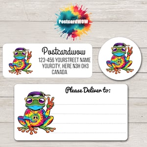 Hippiekikker-etiketten met 'retouradres' - vellen van 30 zelfklevende stickers - penvrienden - brieven schrijven - kaarten - vrienden