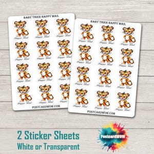 Bébé tigre - Stickers Happy Mail - Correspondants - Poste aux lettres - Postcrossing