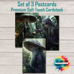 Mushroom Fairies - Postcard Set - Penpals - Postcrossing - Swap - Art - Unique Design