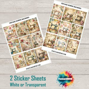 Vintage Nähmaschinen - Box Sticker Set - Scrapbook, Planer Sticker
