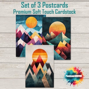 Abstract Mountains  -  Postcard Set - Penpals - Postcrossing - Swap - Art - Unique Design