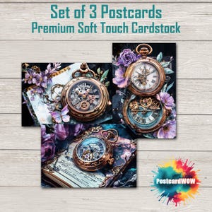 Steampunk Pocket Watch - Postcard Set - Penpals - Postcrossing - Swap - Art - Unique Design