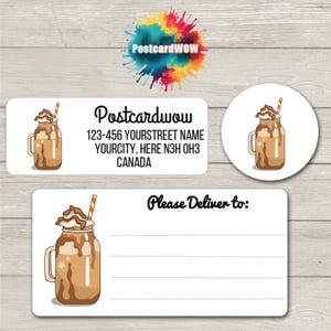 Pumpkin Spice Latte  " Return address  "  Labels - Sheets of 30 Adhesive stickers - Penpals - Letter Writing - Cards - Friends