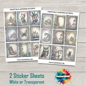 Sprookjesachtige lavendelaccenten - stickerset volledige doos - Happy Mail - ongewenste dagboek - plakboek - penvriend - Postcrossing - Planners - Knutselen
