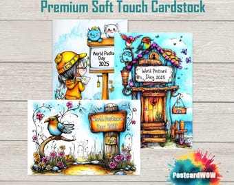 World Postcard Day 2025  - Whimsical Edition -  Postcard Set - WPD - - Penpals - Postcrossing - Swap - Art - Unique Design