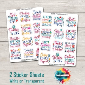 Amor por Professores - Conjunto de Adesivos - Correio Feliz - Diário de Junk - Álbum de Recortes - Amigo por Correspondência - Postcrossing