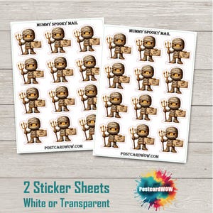 Mummie - stickers Spooky Mail - Ongewenst dagboek - Plakboek - Penvriendje - Postcrossing - Knutselen