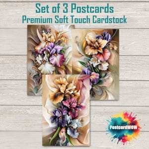 Colorful Iris - Postcard Set - Penpals - Postcrossing - Swap - Art - Unique Design