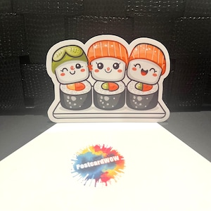 Sushi Party  - Vinyl Sticker - Laptop - Water Bottle - Phone case - notebooks
