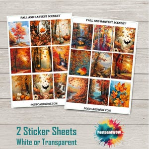 Cenário de Outono e Colheita - Conjunto Completo de Adesivos para Caixa - Correio Feliz - Diário de Junk - Álbum de Recortes - Amigo por Correspondência - Postcrossing