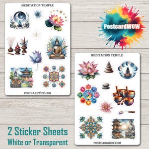 Meditationstempel - Sticker Set - Happy Mail - Junk Journal - Scrap Buch - Penpal - Postcrossing