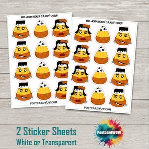 His and Her's Candy Corn - Stickerset - Happy Mail - Junk Journal - Plakboek - Penvriendje - Postcrossing