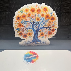 Tournesol - Autocollant en vinyle - Ordinateur portable - Bouteille d'eau - Étui pour téléphone - Cahiers